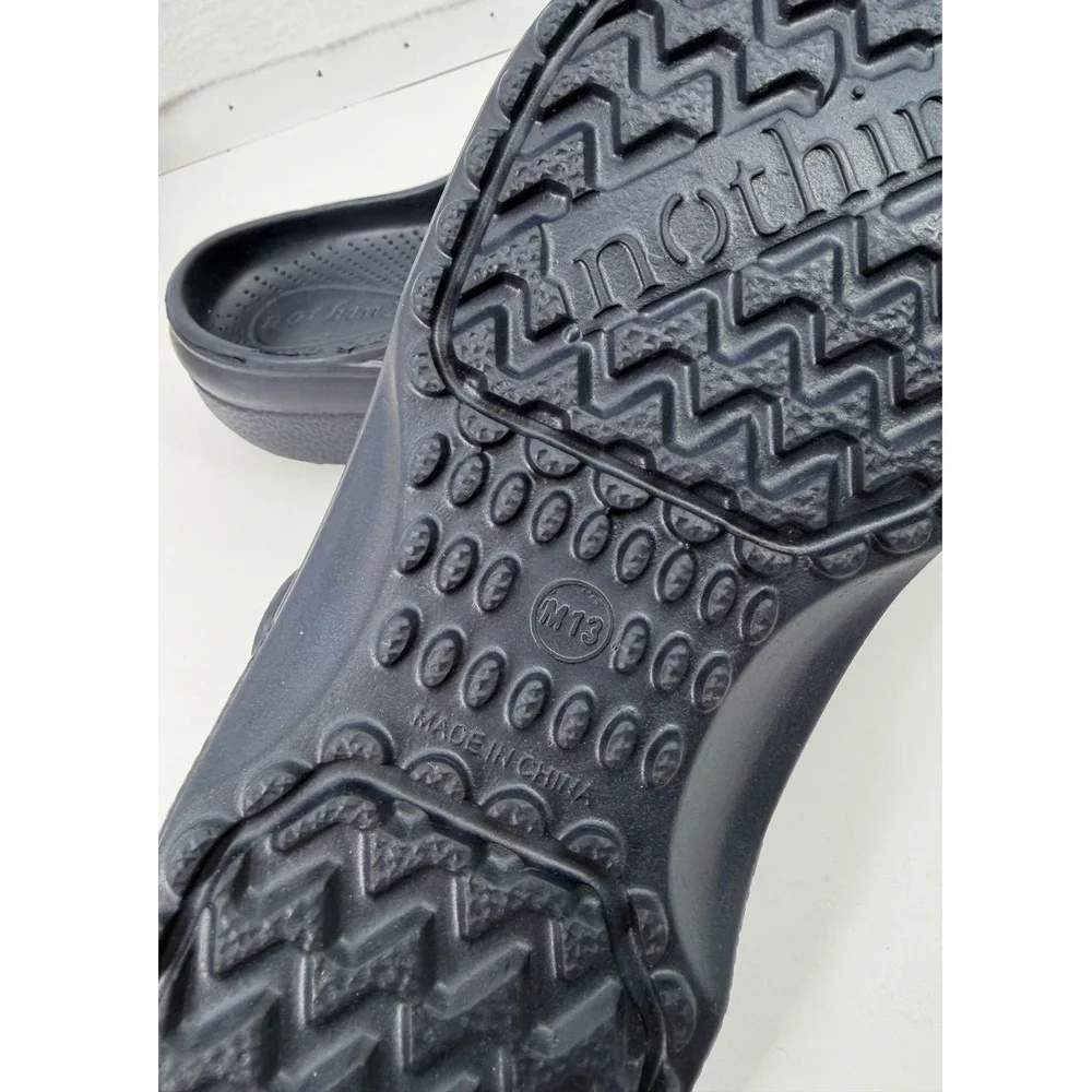 NothinZ Diamond Vent Clogs Mens Size 13 Navy Blue Lightweight Comfort Shoes